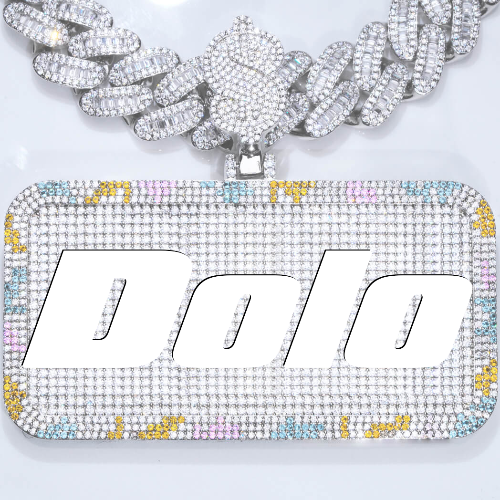 CUSTOM LETTER NECKLACE 3D COLORFUL SQUARE