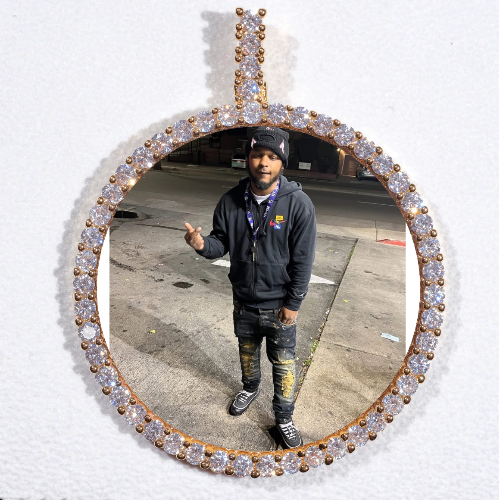 LARGE 3D CIRCLE CUSTOM PICTURE PENDANT