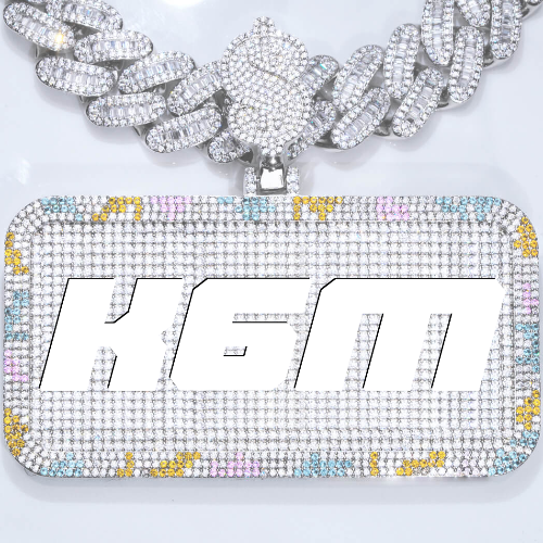 CUSTOM LETTER NECKLACE 3D COLORFUL SQUARE