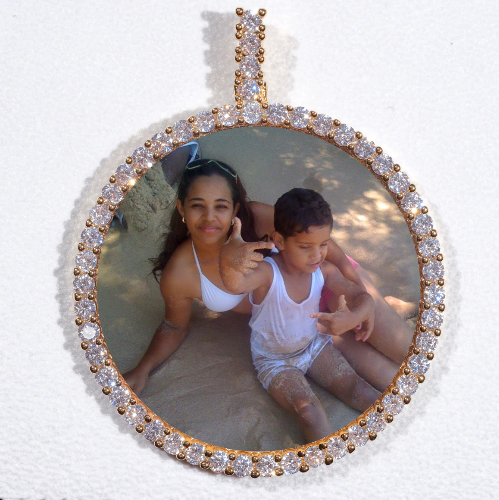 LARGE 3D CIRCLE CUSTOM PICTURE PENDANT