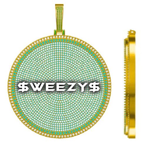CUSTOM LETTER NECKLACE 3D BIG DISC
