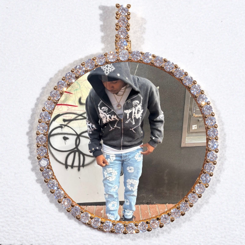 LARGE 3D CIRCLE CUSTOM PICTURE PENDANT
