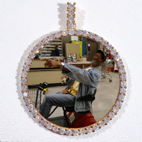 LARGE 3D CIRCLE CUSTOM PICTURE PENDANT