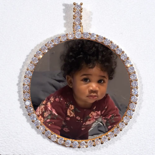 LARGE 3D CIRCLE CUSTOM PICTURE PENDANT