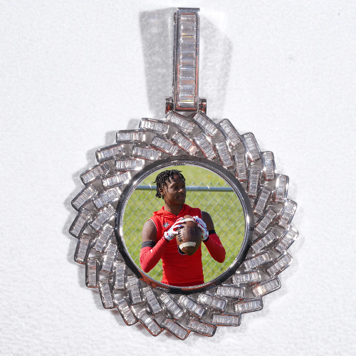 Large 3D Baguette Custom Picture Pendant
