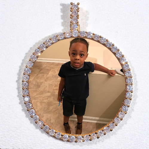 LARGE 3D CIRCLE CUSTOM PICTURE PENDANT