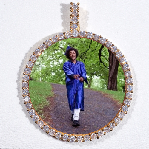 LARGE 3D CIRCLE CUSTOM PICTURE PENDANT
