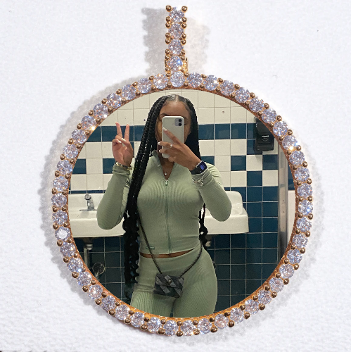 LARGE 3D CIRCLE CUSTOM PICTURE PENDANT