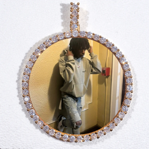 LARGE 3D CIRCLE CUSTOM PICTURE PENDANT