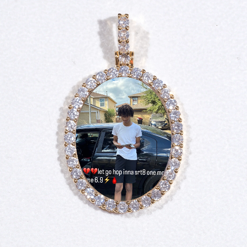 3D Oval Custom Picture Pendant