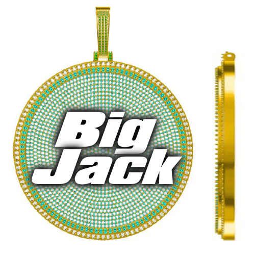 CUSTOM LETTER NECKLACE 3D BIG DISC
