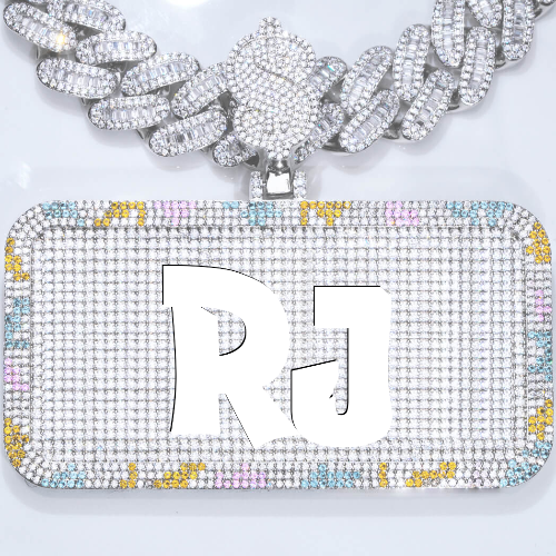 CUSTOM LETTER NECKLACE 3D COLORFUL SQUARE