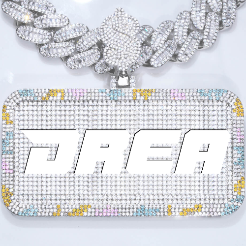 CUSTOM LETTER NECKLACE 3D COLORFUL SQUARE