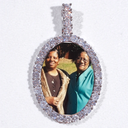 Large 3D Oval Custom Picture Pendant