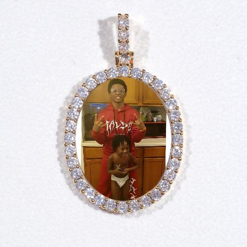 3D Oval Custom Picture Pendant