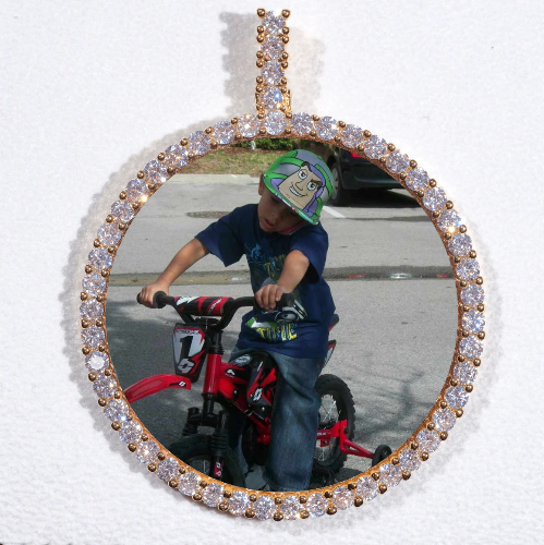 LARGE 3D CIRCLE CUSTOM PICTURE PENDANT