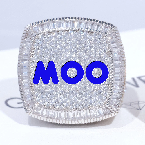 CUSTOM LETTER 3D ICED RING