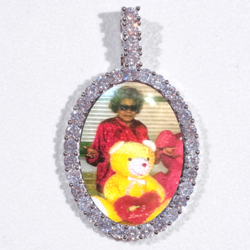Large 3D Oval Custom Picture Pendant