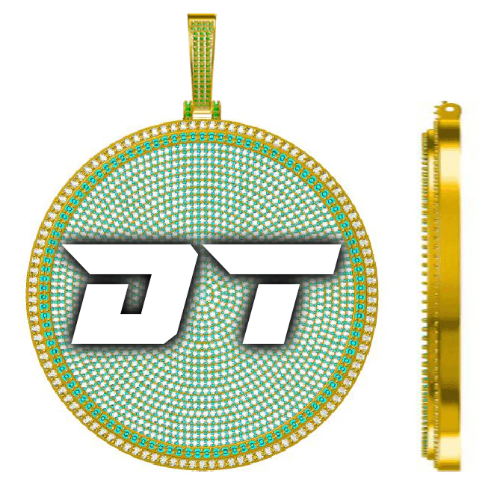 CUSTOM LETTER NECKLACE 3D BIG DISC