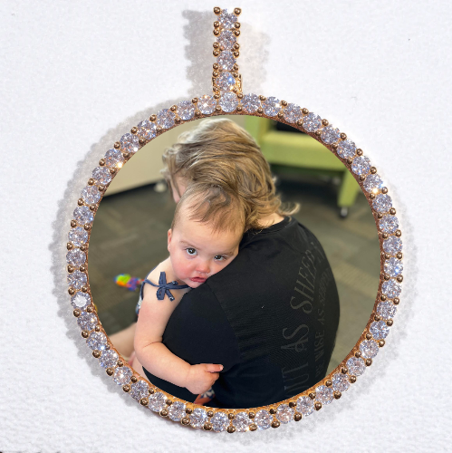 LARGE 3D CIRCLE CUSTOM PICTURE PENDANT