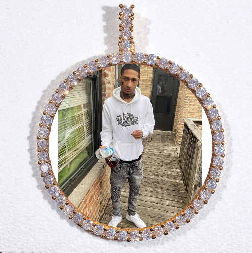 LARGE 3D CIRCLE CUSTOM PICTURE PENDANT