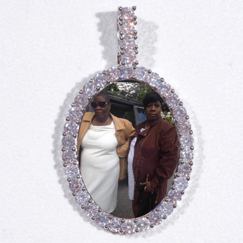 Large 3D Oval Custom Picture Pendant