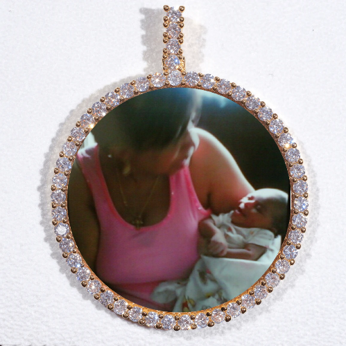 LARGE 3D CIRCLE CUSTOM PICTURE PENDANT