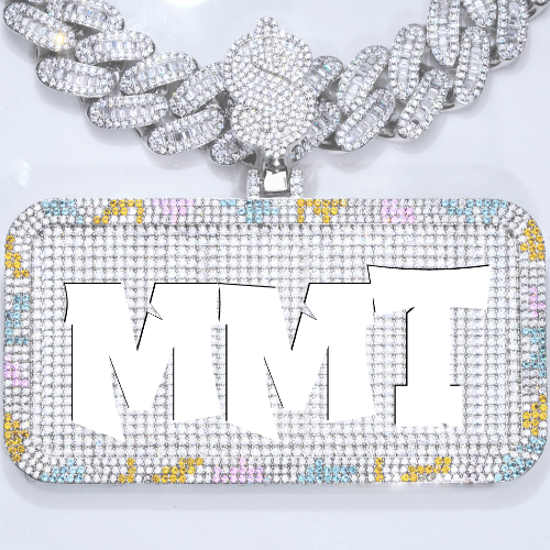 CUSTOM LETTER NECKLACE 3D COLORFUL SQUARE