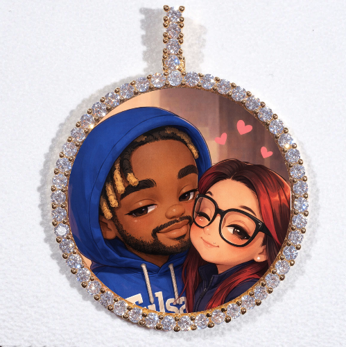 LARGE 3D CIRCLE CUSTOM PICTURE PENDANT