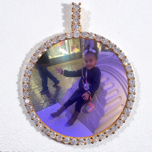 LARGE 3D CIRCLE CUSTOM PICTURE PENDANT