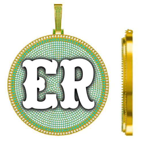CUSTOM LETTER NECKLACE 3D BIG DISC