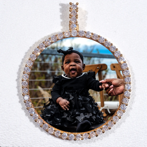 LARGE 3D CIRCLE CUSTOM PICTURE PENDANT