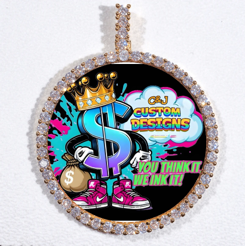 LARGE 3D CIRCLE CUSTOM PICTURE PENDANT