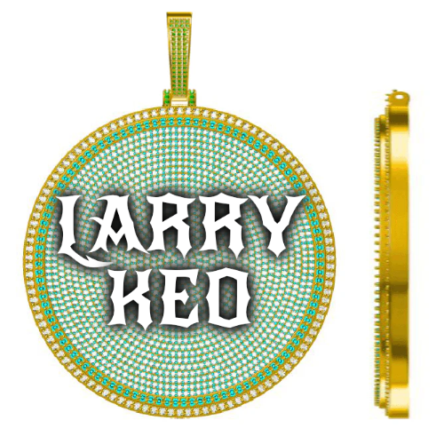 CUSTOM LETTER NECKLACE 3D BIG DISC