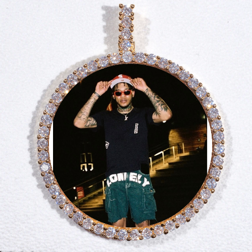 LARGE 3D CIRCLE CUSTOM PICTURE PENDANT