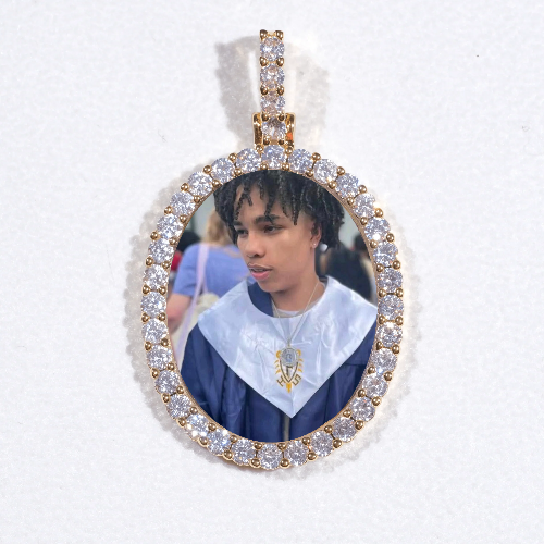 3D Oval Custom Picture Pendant