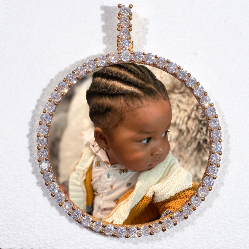 LARGE 3D CIRCLE CUSTOM PICTURE PENDANT