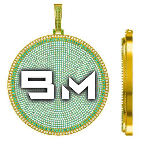 CUSTOM LETTER NECKLACE 3D BIG DISC