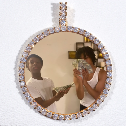 LARGE 3D CIRCLE CUSTOM PICTURE PENDANT