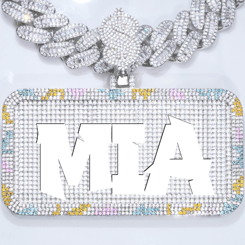 CUSTOM LETTER NECKLACE 3D COLORFUL SQUARE