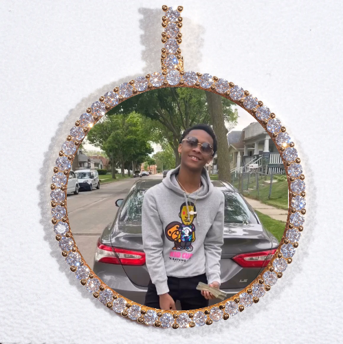 LARGE 3D CIRCLE CUSTOM PICTURE PENDANT