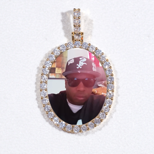 3D Oval Custom Picture Pendant