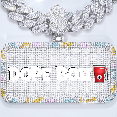 CUSTOM LETTER NECKLACE 3D COLORFUL SQUARE