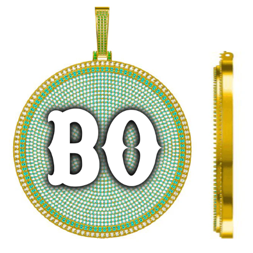 CUSTOM LETTER NECKLACE 3D BIG DISC