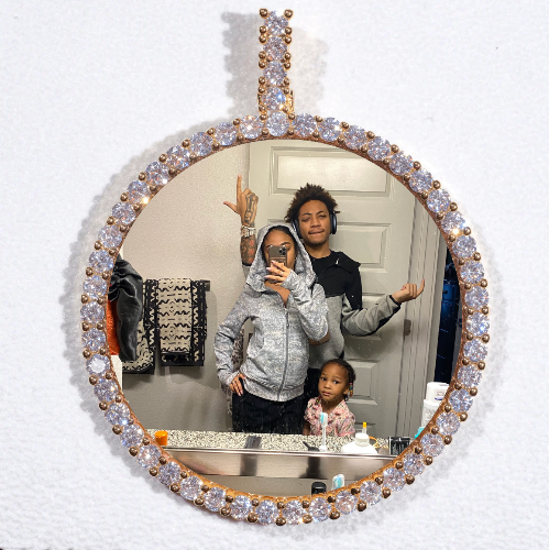 LARGE 3D CIRCLE CUSTOM PICTURE PENDANT