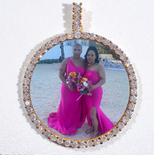 LARGE 3D CIRCLE CUSTOM PICTURE PENDANT