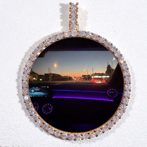 LARGE 3D CIRCLE CUSTOM PICTURE PENDANT