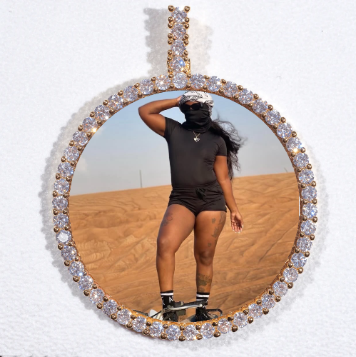 LARGE 3D CIRCLE CUSTOM PICTURE PENDANT