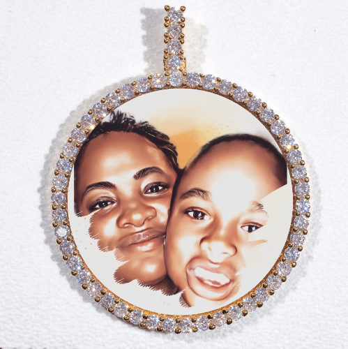 LARGE 3D CIRCLE CUSTOM PICTURE PENDANT