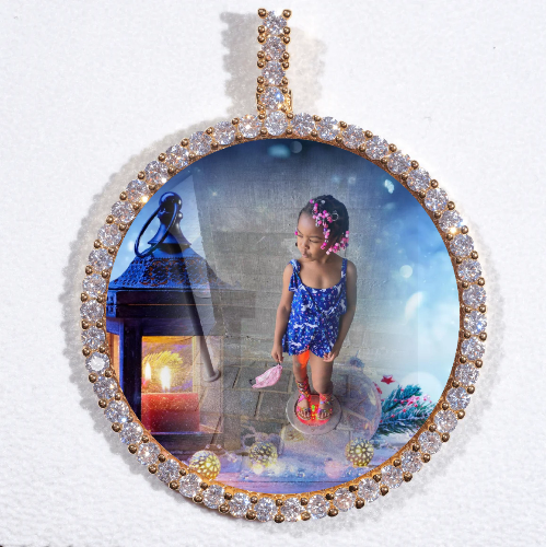 LARGE 3D CIRCLE CUSTOM PICTURE PENDANT